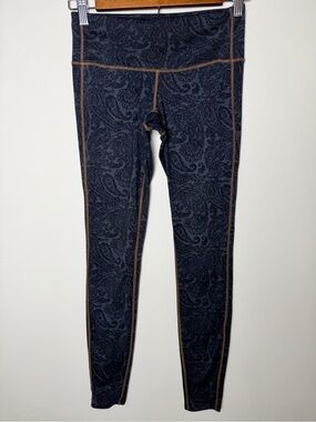 Athleta Leggings XXS blue navy tan print activewear workout gym brown women’s